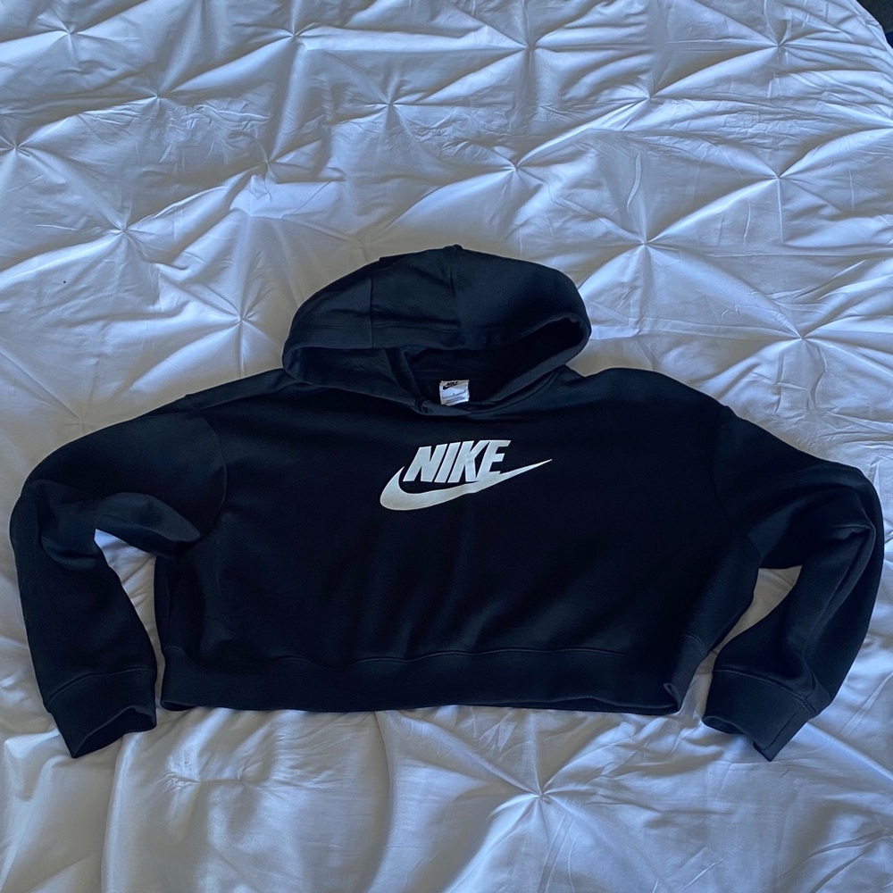 Nike Black Pullover Hoodie with White Swoosh
